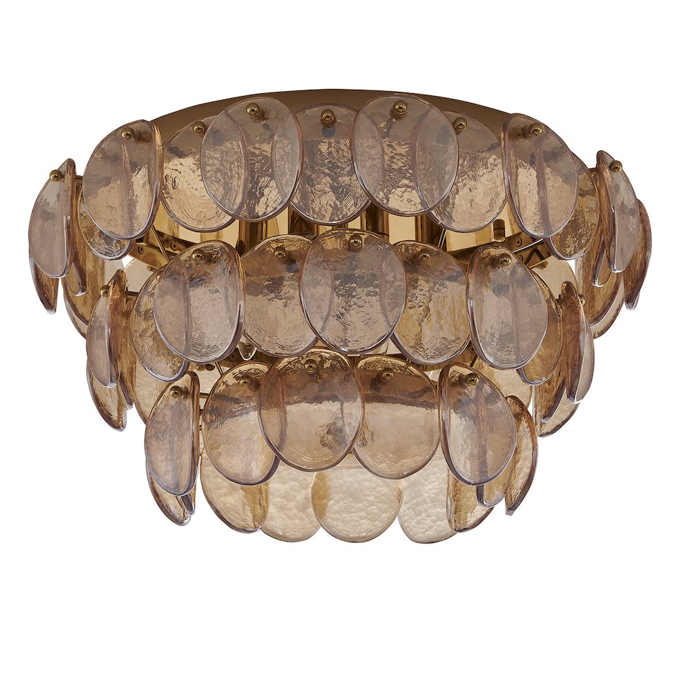 Uroko 19.75-in 4 Light (40-watt) Polished Winter Brass Flush Mount. Picture 3