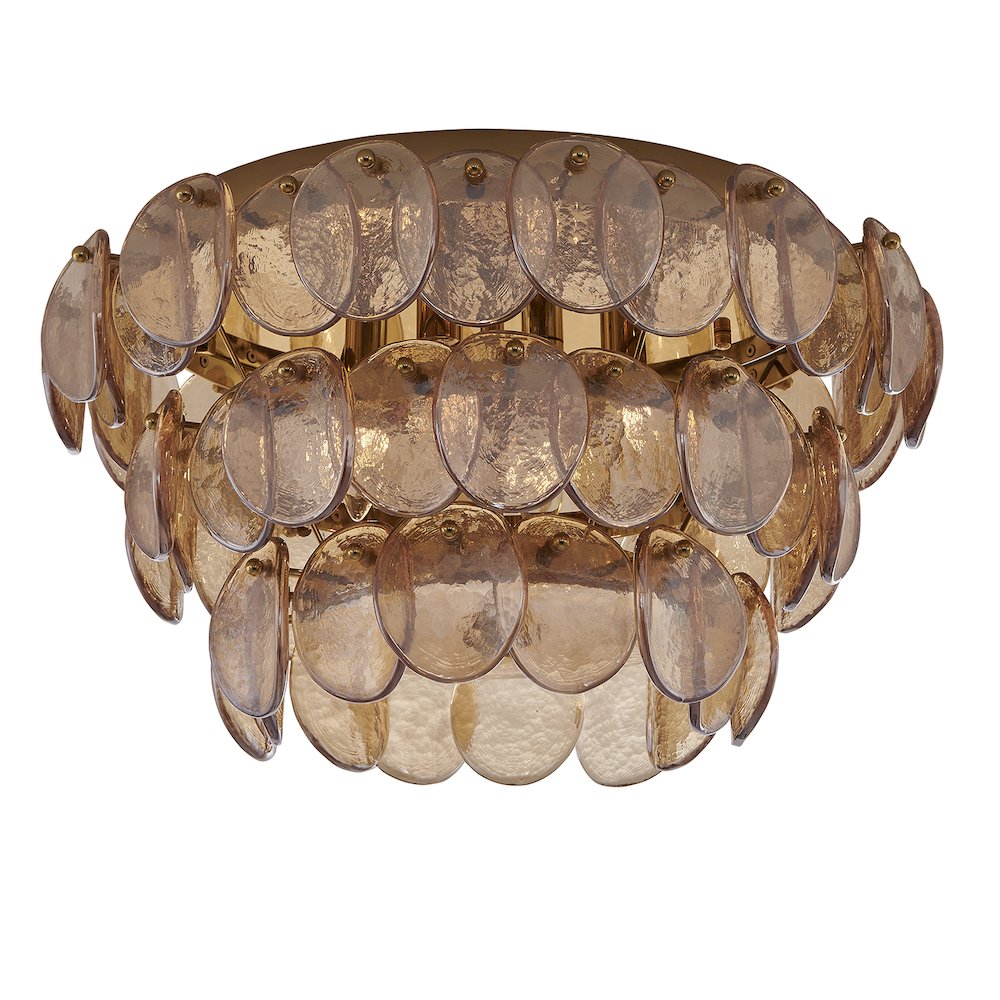 Uroko 19.75-in 4 Light (40-watt) Polished Winter Brass Flush Mount. Picture 4