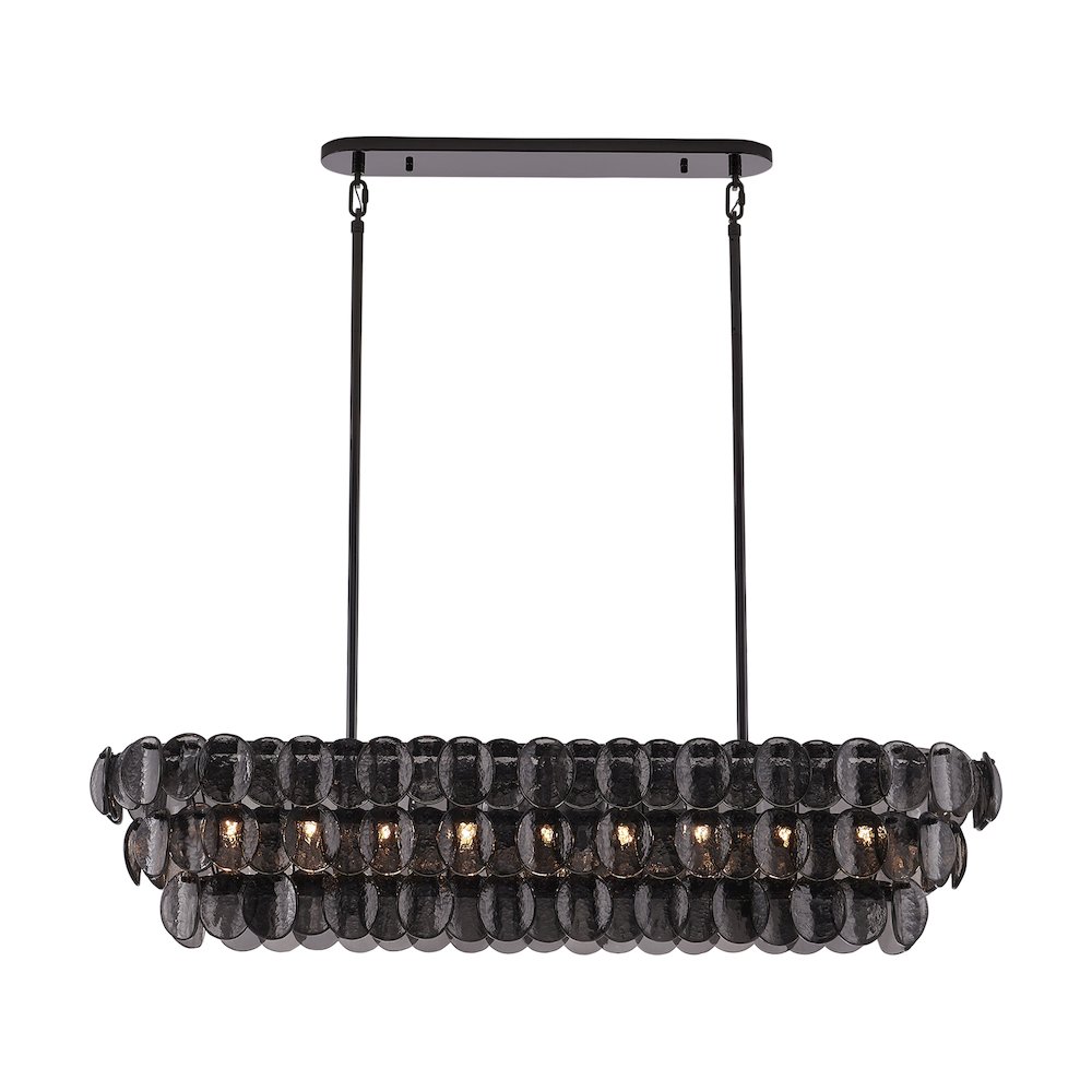 Uroko 49.5-in 9 Light (40-watt) Black Nickel Linear Pendant. Picture 1
