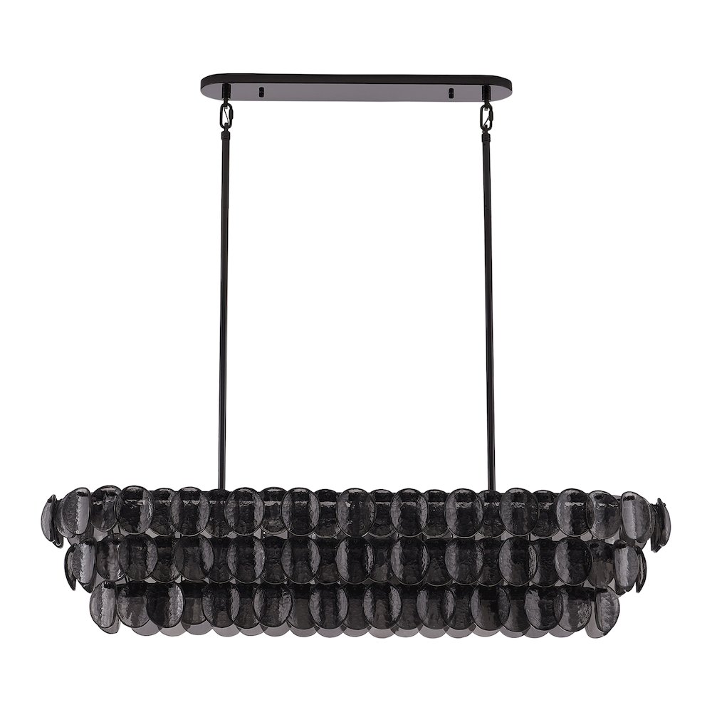 Uroko 49.5-in 9 Light (40-watt) Black Nickel Linear Pendant. Picture 2