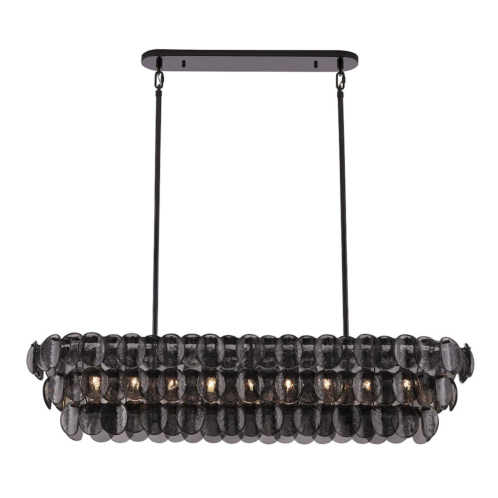 Uroko 49.5-in 9 Light (40-watt) Black Nickel Linear Pendant. Picture 3