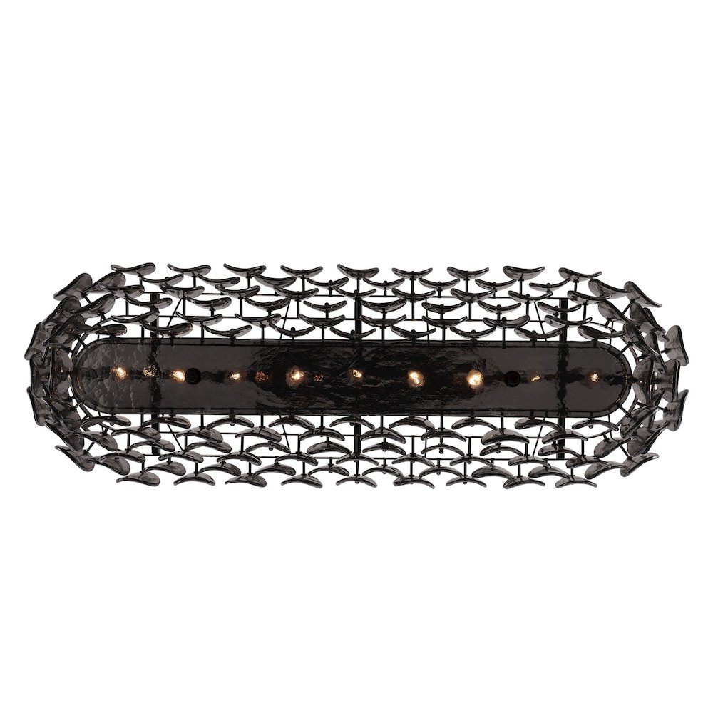 Uroko 49.5-in 9 Light (40-watt) Black Nickel Linear Pendant. Picture 4