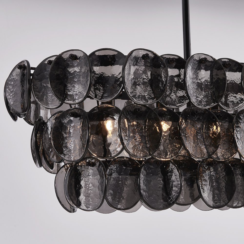 Uroko 49.5-in 9 Light (40-watt) Black Nickel Linear Pendant. Picture 6