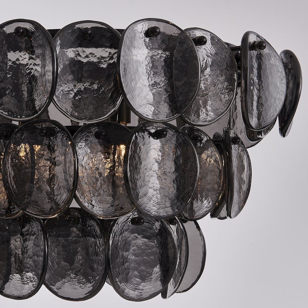 Uroko 49.5-in 9 Light (40-watt) Black Nickel Linear Pendant. Picture 8