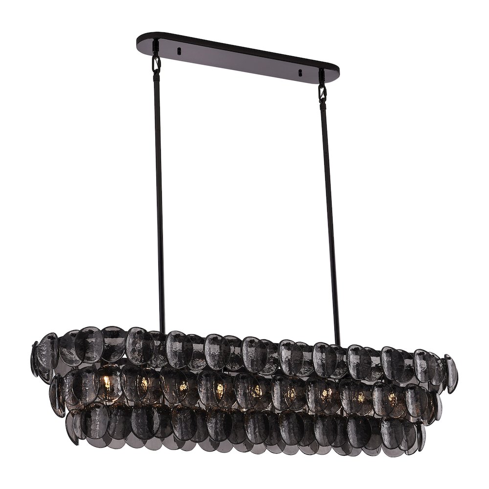 Uroko 49.5-in 9 Light (40-watt) Black Nickel Linear Pendant. Picture 10
