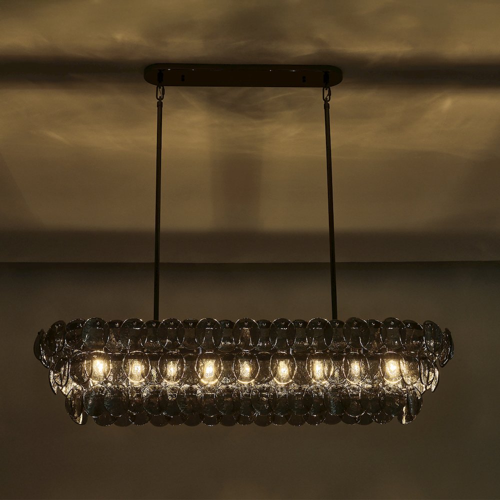 Uroko 49.5-in 9 Light (40-watt) Black Nickel Linear Pendant. Picture 11
