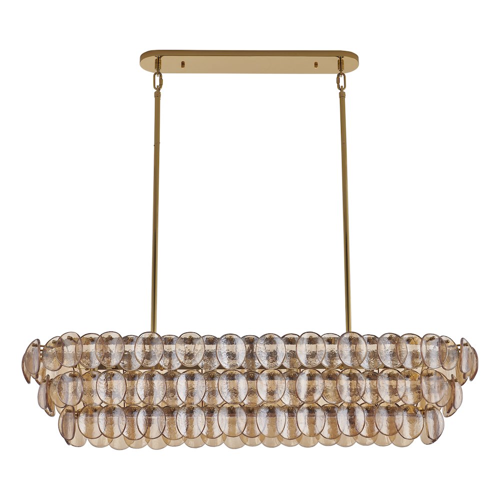 Uroko 49.5-in 9 Light (40-watt) Polished Winter Brass Linear Pendant. Picture 1