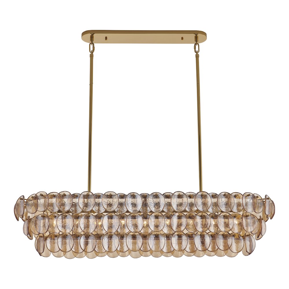 Uroko 49.5-in 9 Light (40-watt) Polished Winter Brass Linear Pendant. Picture 2