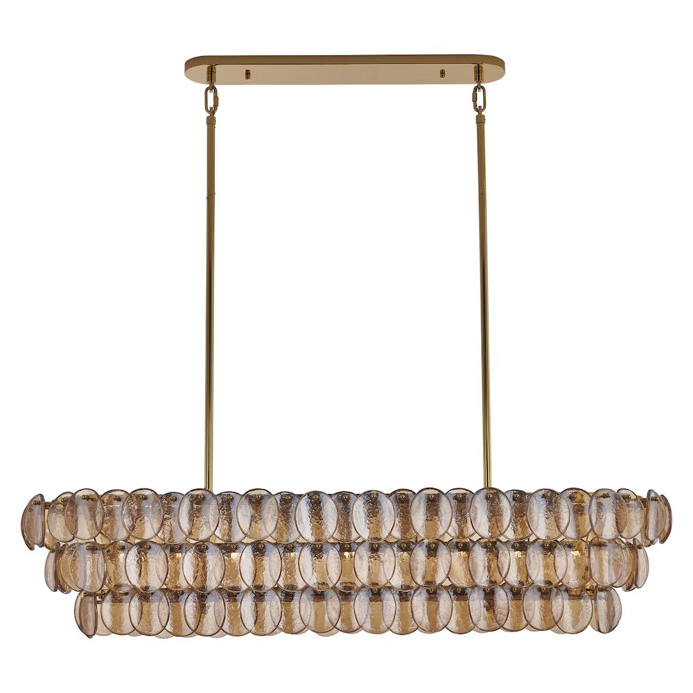 Uroko 49.5-in 9 Light (40-watt) Polished Winter Brass Linear Pendant. Picture 4
