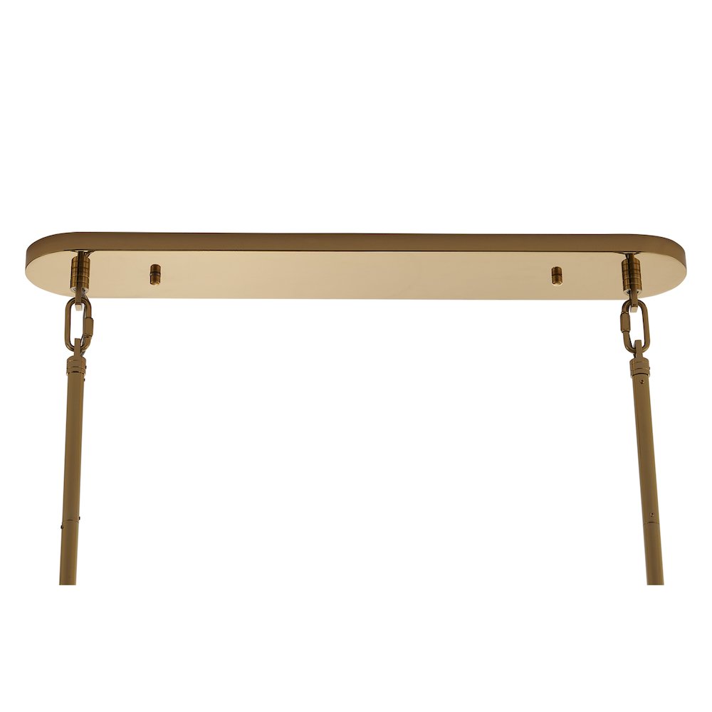 Uroko 49.5-in 9 Light (40-watt) Polished Winter Brass Linear Pendant. Picture 5