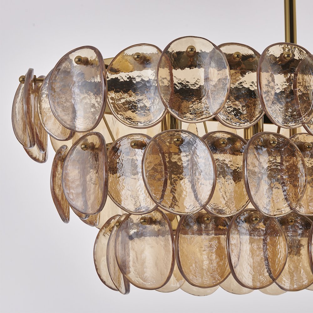 Uroko 49.5-in 9 Light (40-watt) Polished Winter Brass Linear Pendant. Picture 6