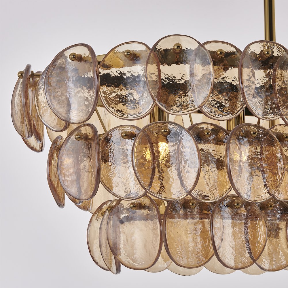 Uroko 49.5-in 9 Light (40-watt) Polished Winter Brass Linear Pendant. Picture 7