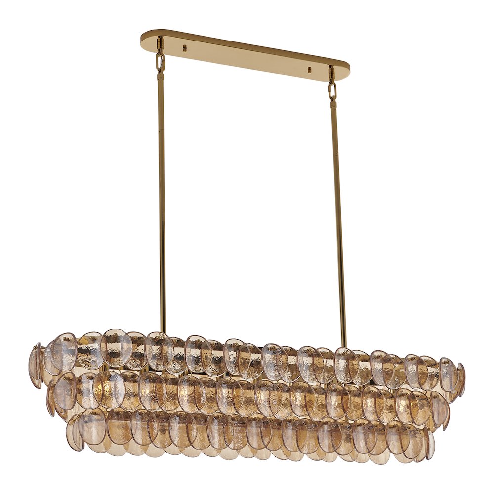 Uroko 49.5-in 9 Light (40-watt) Polished Winter Brass Linear Pendant. Picture 8