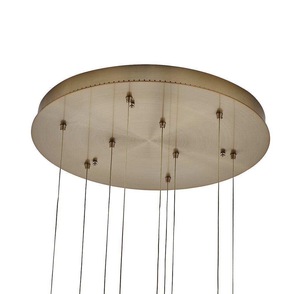 Kiriko 24-in (54-watt) LED Winter Brass Chandelier. Picture 3