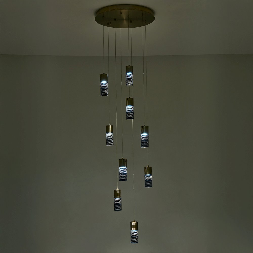 Kiriko 24-in (54-watt) LED Winter Brass Chandelier. Picture 6
