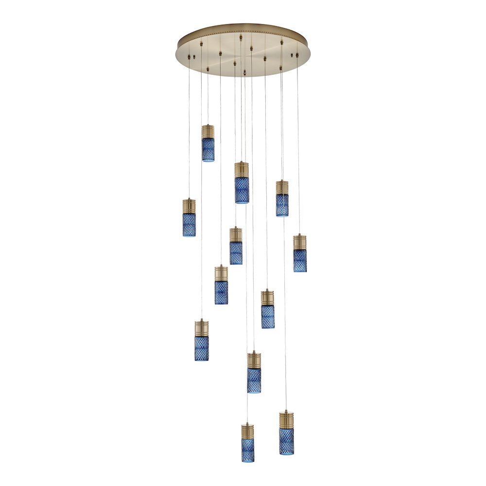 Kiriko 30-in (72-watt) LED Winter Brass Chandelier. Picture 1