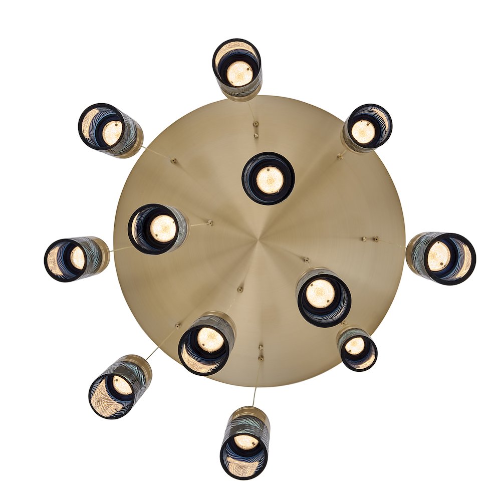 Kiriko 30-in (72-watt) LED Winter Brass Chandelier. Picture 2