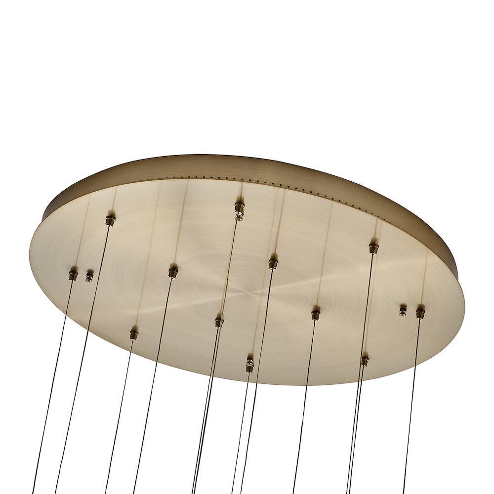 Kiriko 30-in (72-watt) LED Winter Brass Chandelier. Picture 3