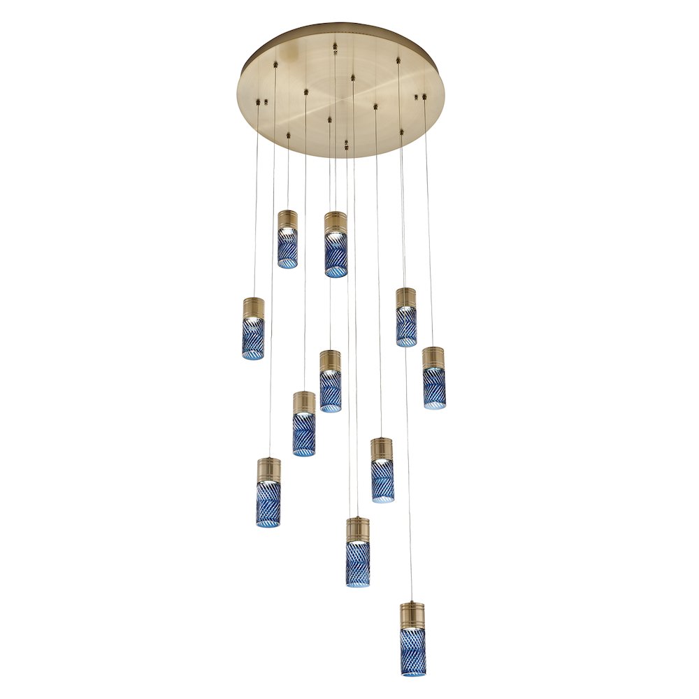 Kiriko 30-in (72-watt) LED Winter Brass Chandelier. Picture 4