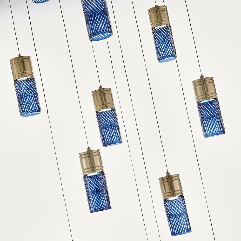 Kiriko 30-in (72-watt) LED Winter Brass Chandelier. Picture 9