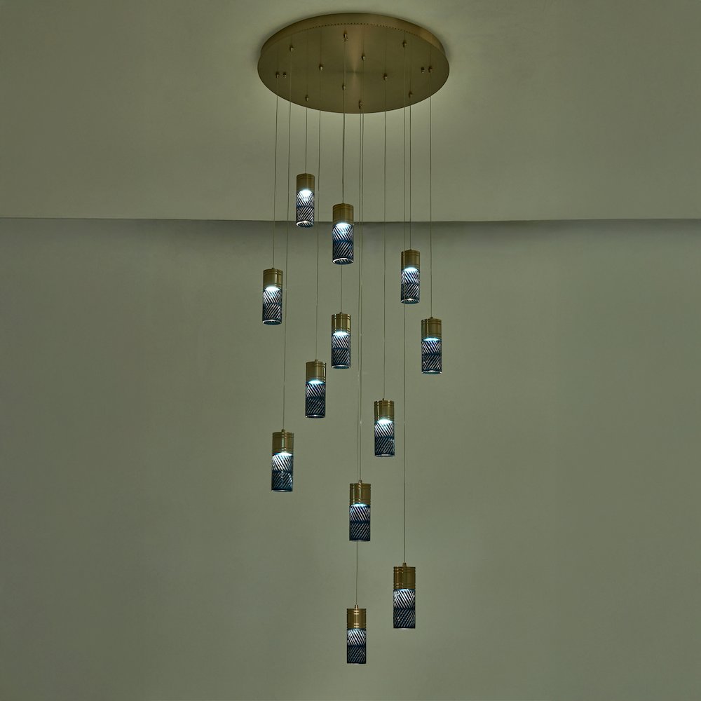 Kiriko 30-in (72-watt) LED Winter Brass Chandelier. Picture 10