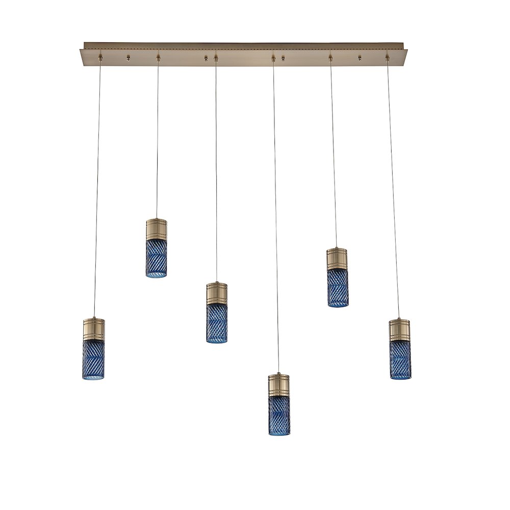 Kiriko 48-in (36-watt) LED Winter Brass Linear Pendant. Picture 1