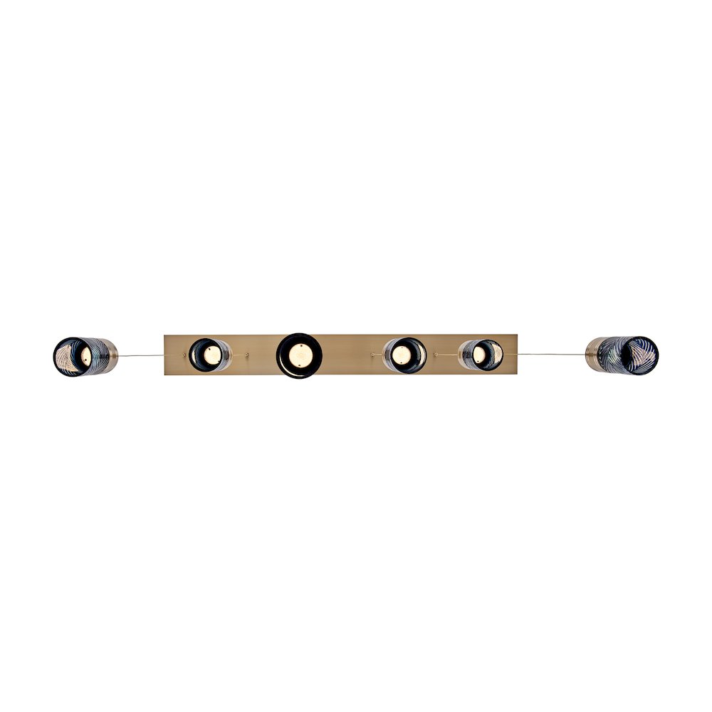 Kiriko 48-in (36-watt) LED Winter Brass Linear Pendant. Picture 2
