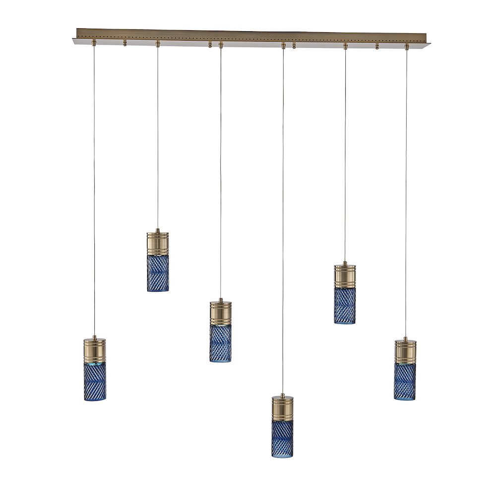 Kiriko 48-in (36-watt) LED Winter Brass Linear Pendant. Picture 4