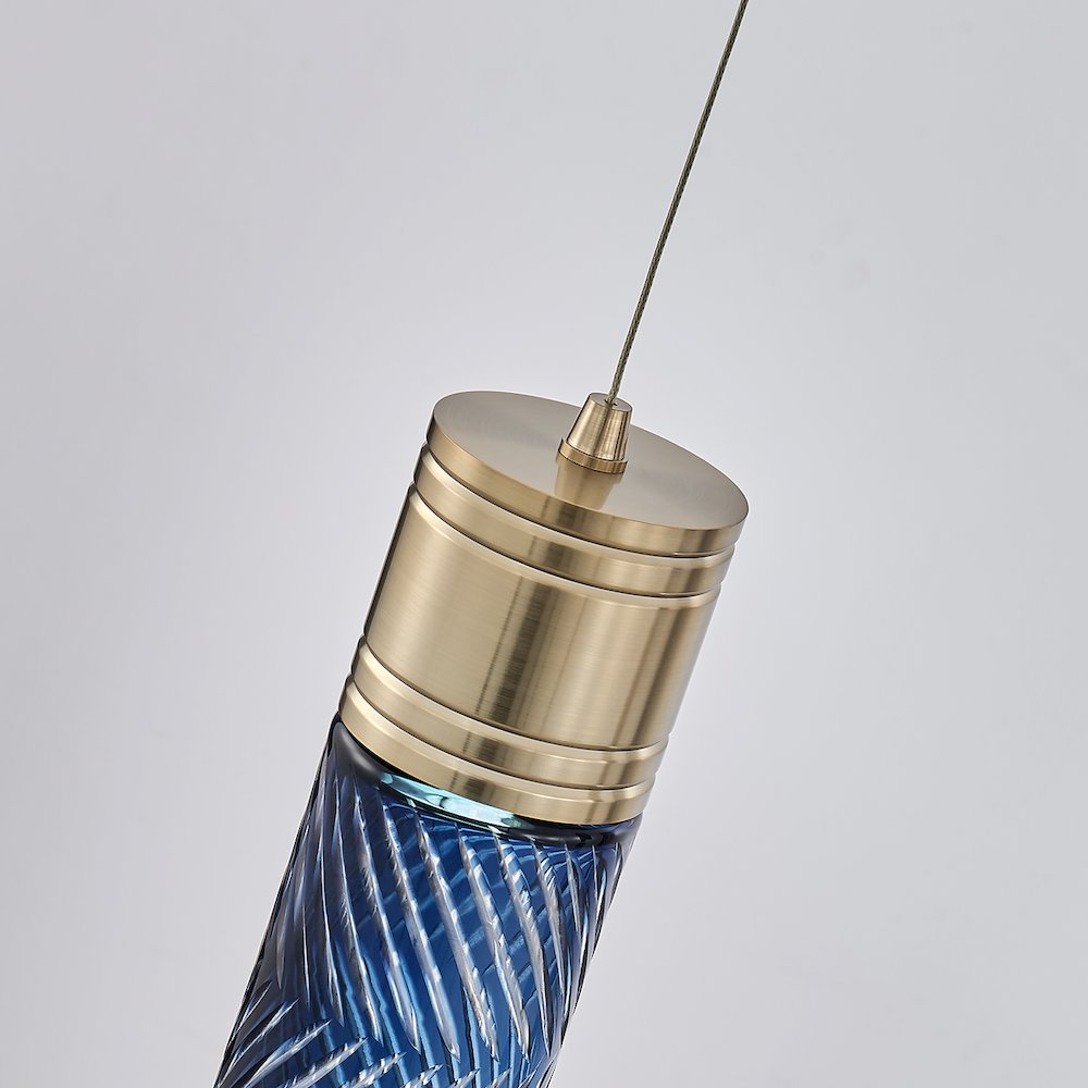 Kiriko 48-in (36-watt) LED Winter Brass Linear Pendant. Picture 6