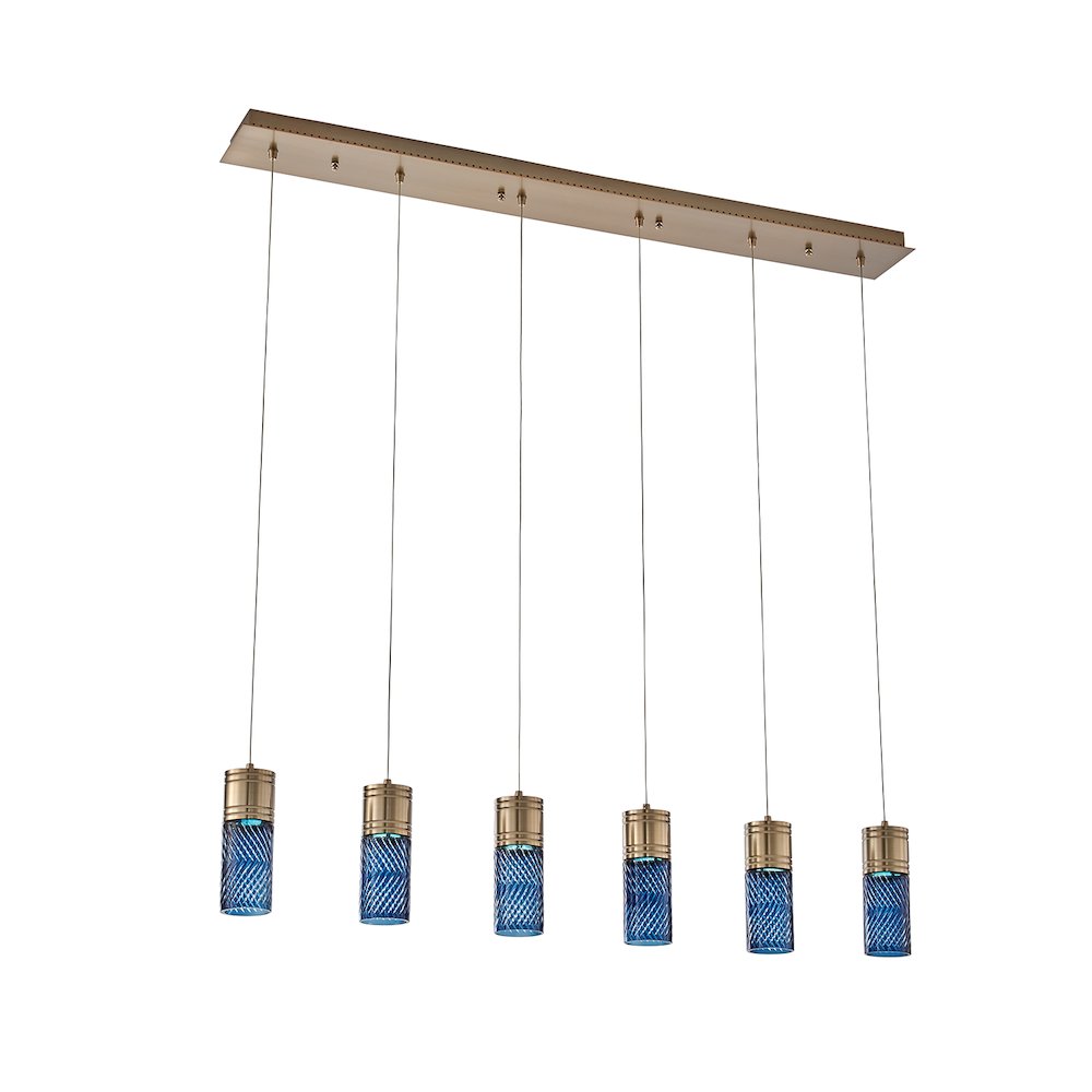 Kiriko 48-in (36-watt) LED Winter Brass Linear Pendant. Picture 12