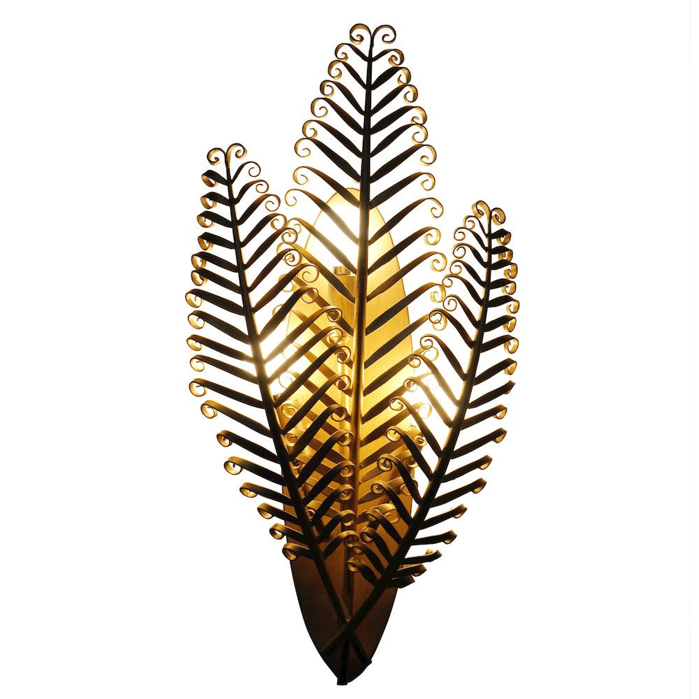 Fern 11.5-in 3 Light (40-watt) Modern Gold Wall Sconce. Picture 9