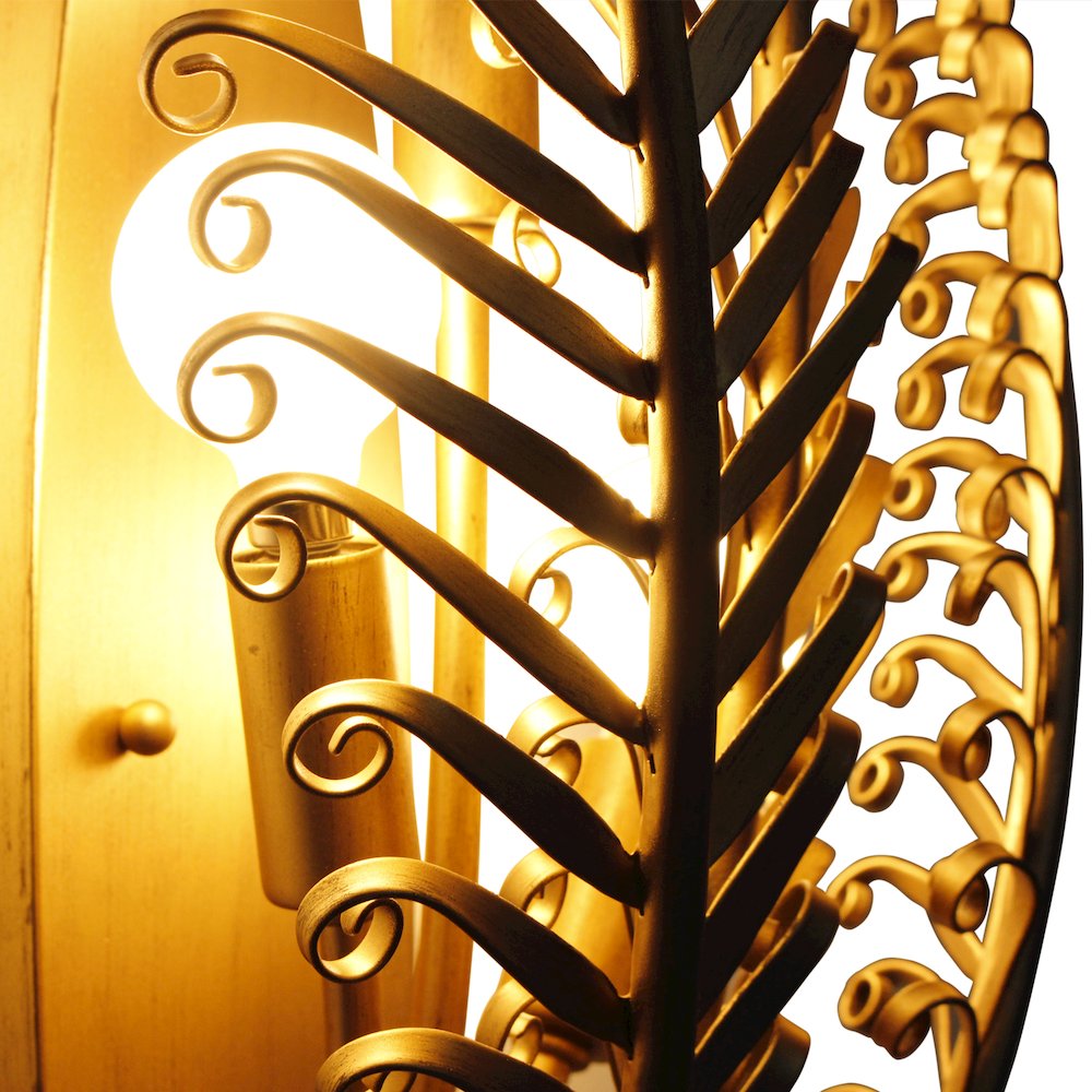 Fern 11.5-in 3 Light (40-watt) Modern Gold Wall Sconce. Picture 12