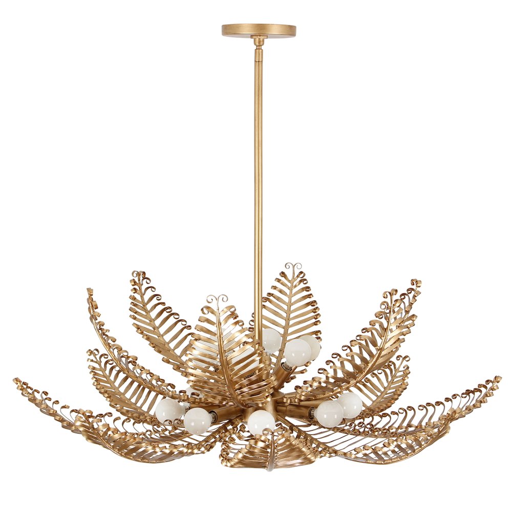 Fern 36-in 14 Light (40-watt) Modern Gold Chandelier. Picture 1