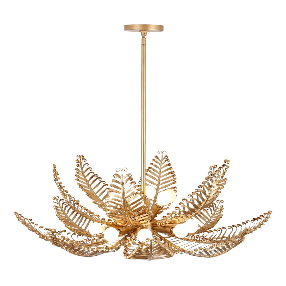Fern 36-in 14 Light (40-watt) Modern Gold Chandelier. Picture 2