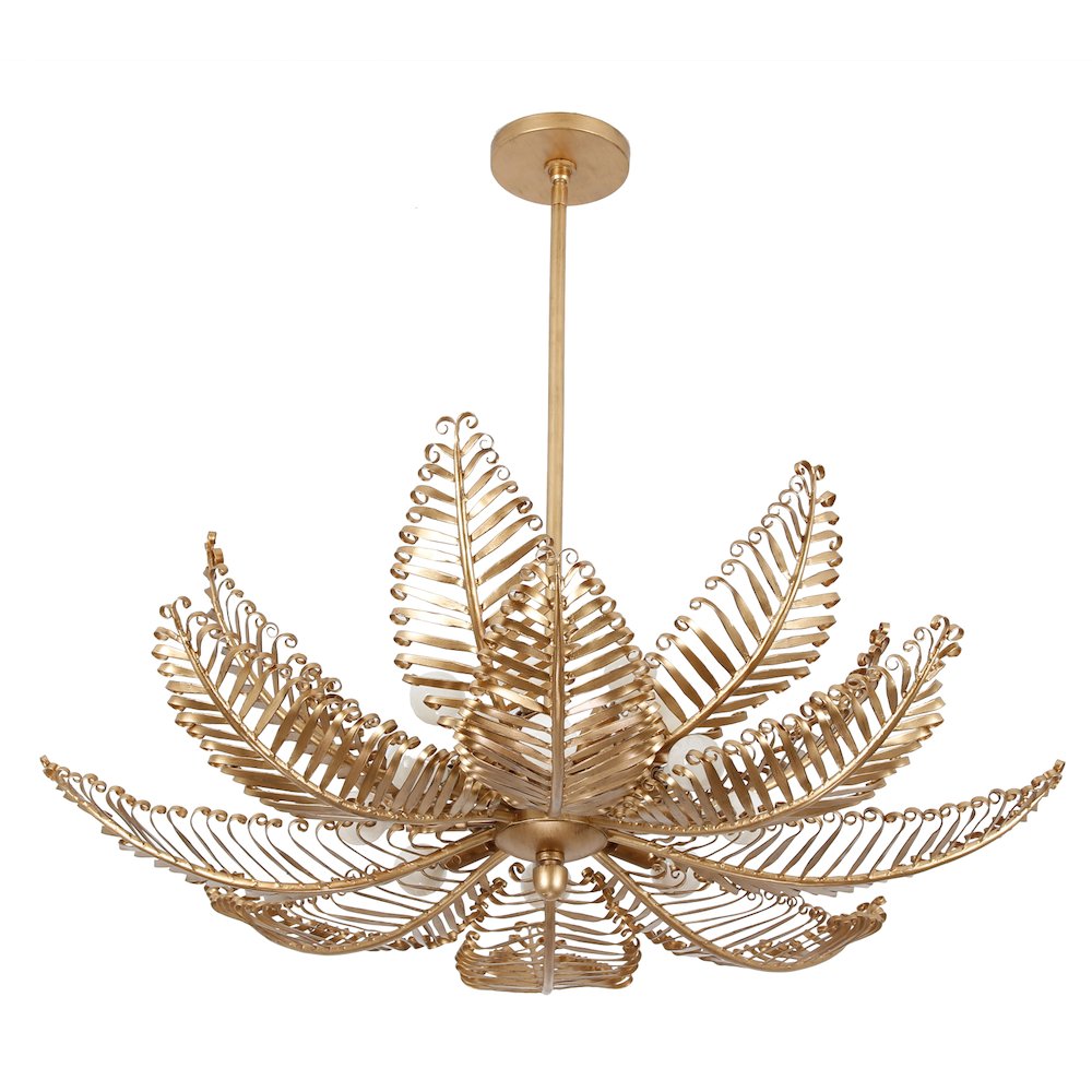 Fern 36-in 14 Light (40-watt) Modern Gold Chandelier. Picture 3