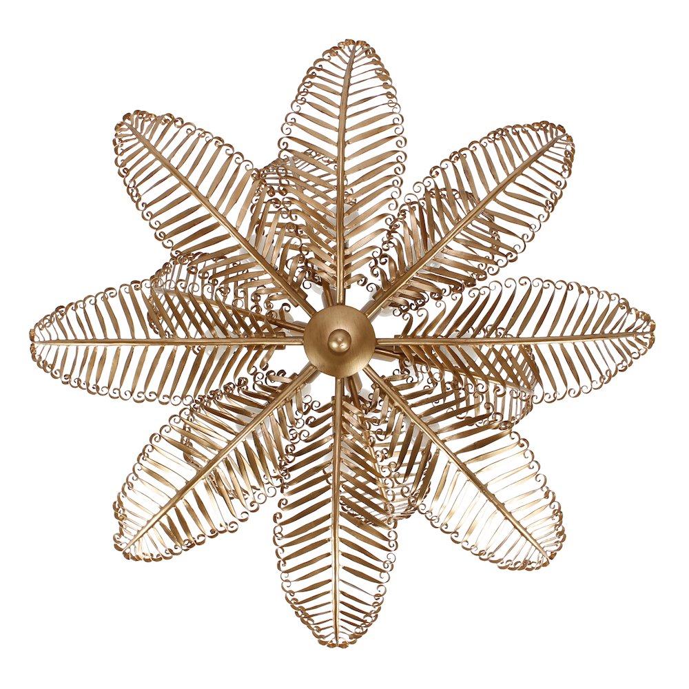 Fern 36-in 14 Light (40-watt) Modern Gold Chandelier. Picture 5