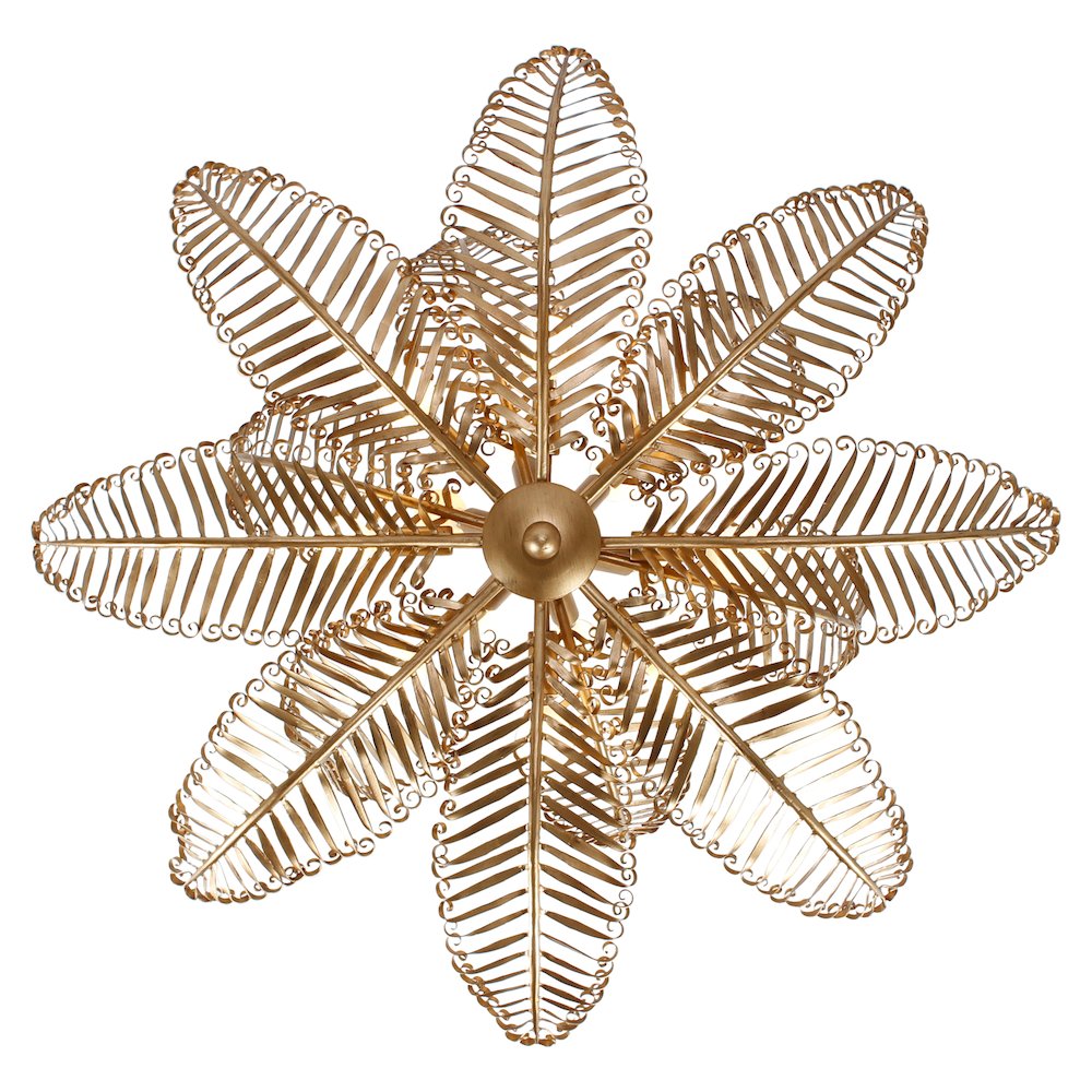 Fern 36-in 14 Light (40-watt) Modern Gold Chandelier. Picture 4