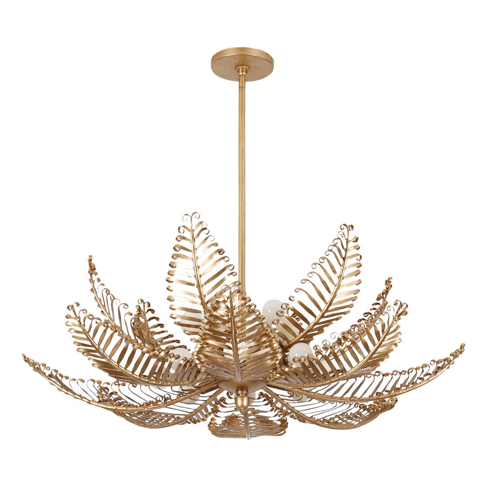 Fern 36-in 14 Light (40-watt) Modern Gold Chandelier. Picture 7