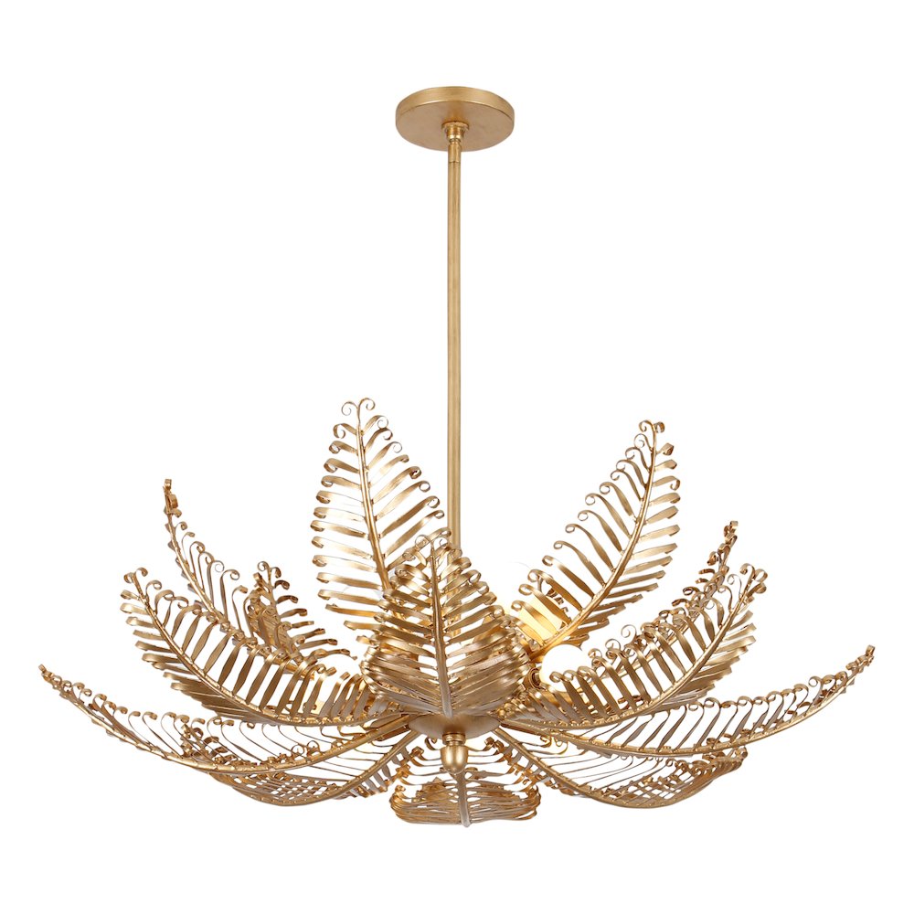Fern 36-in 14 Light (40-watt) Modern Gold Chandelier. Picture 8
