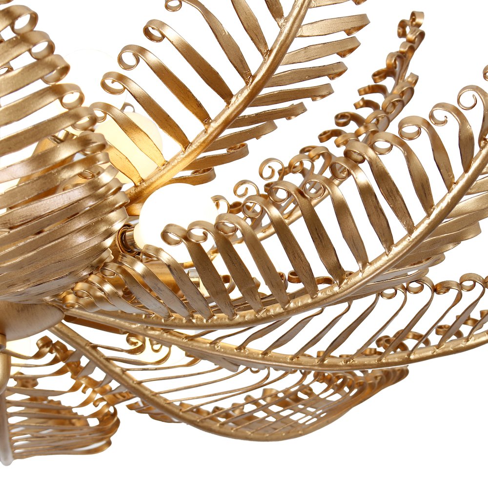 Fern 36-in 14 Light (40-watt) Modern Gold Chandelier. Picture 10