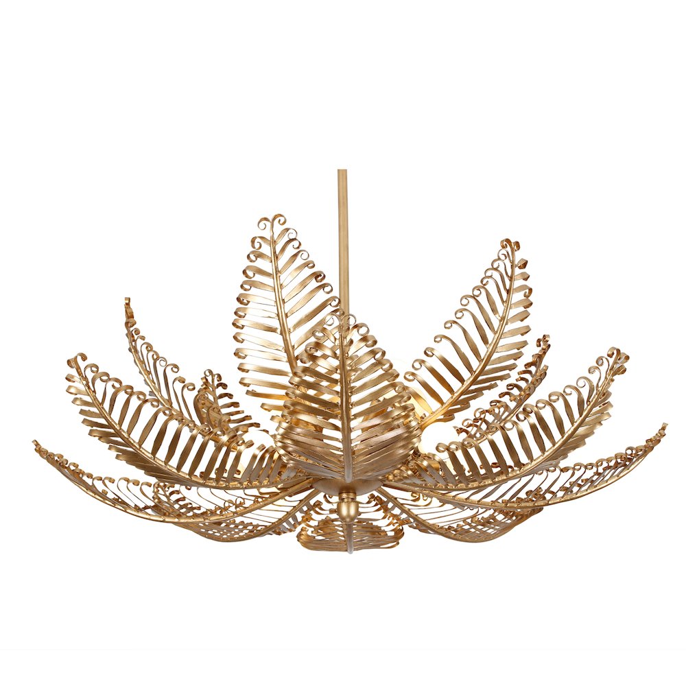 Fern 36-in 14 Light (40-watt) Modern Gold Chandelier. Picture 12