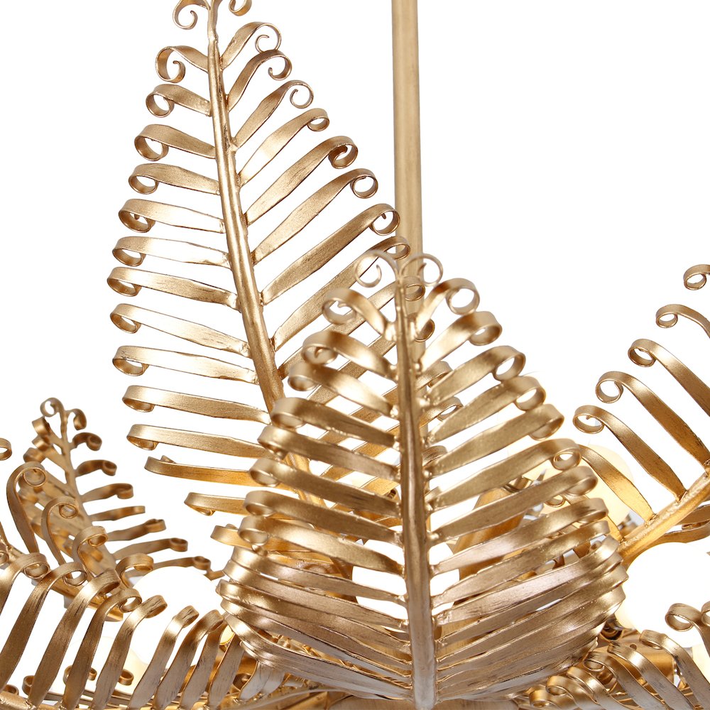 Fern 36-in 14 Light (40-watt) Modern Gold Chandelier. Picture 13