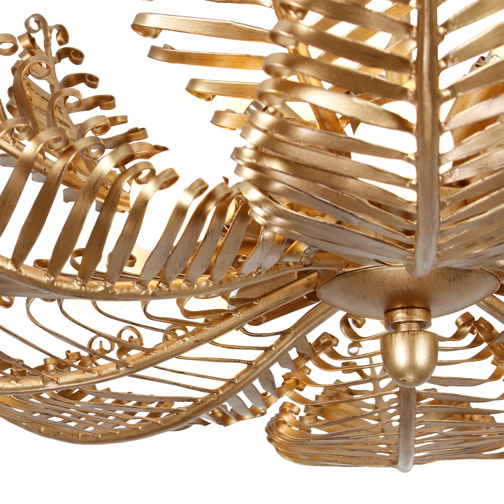 Fern 36-in 14 Light (40-watt) Modern Gold Chandelier. Picture 15