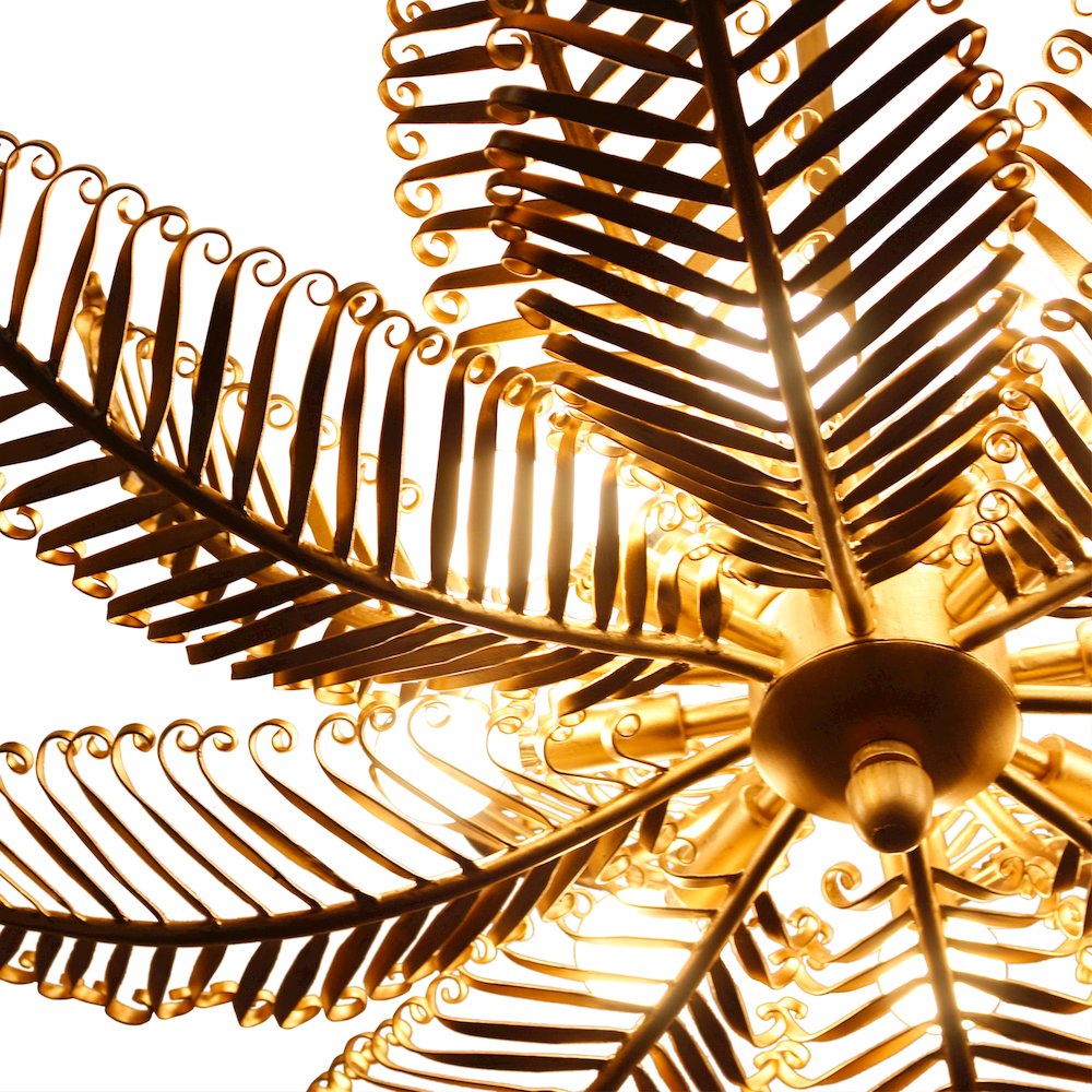 Fern 36-in 14 Light (40-watt) Modern Gold Chandelier. Picture 17
