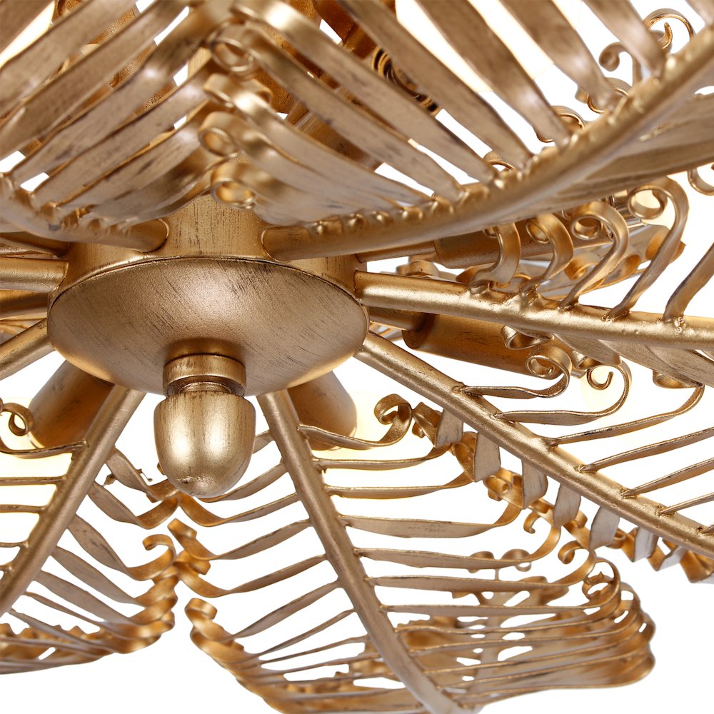 Fern 36-in 14 Light (40-watt) Modern Gold Chandelier. Picture 20