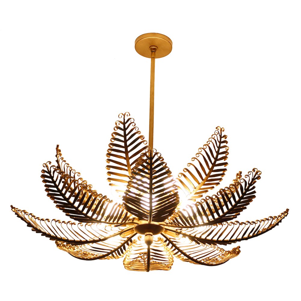 Fern 36-in 14 Light (40-watt) Modern Gold Chandelier. Picture 22