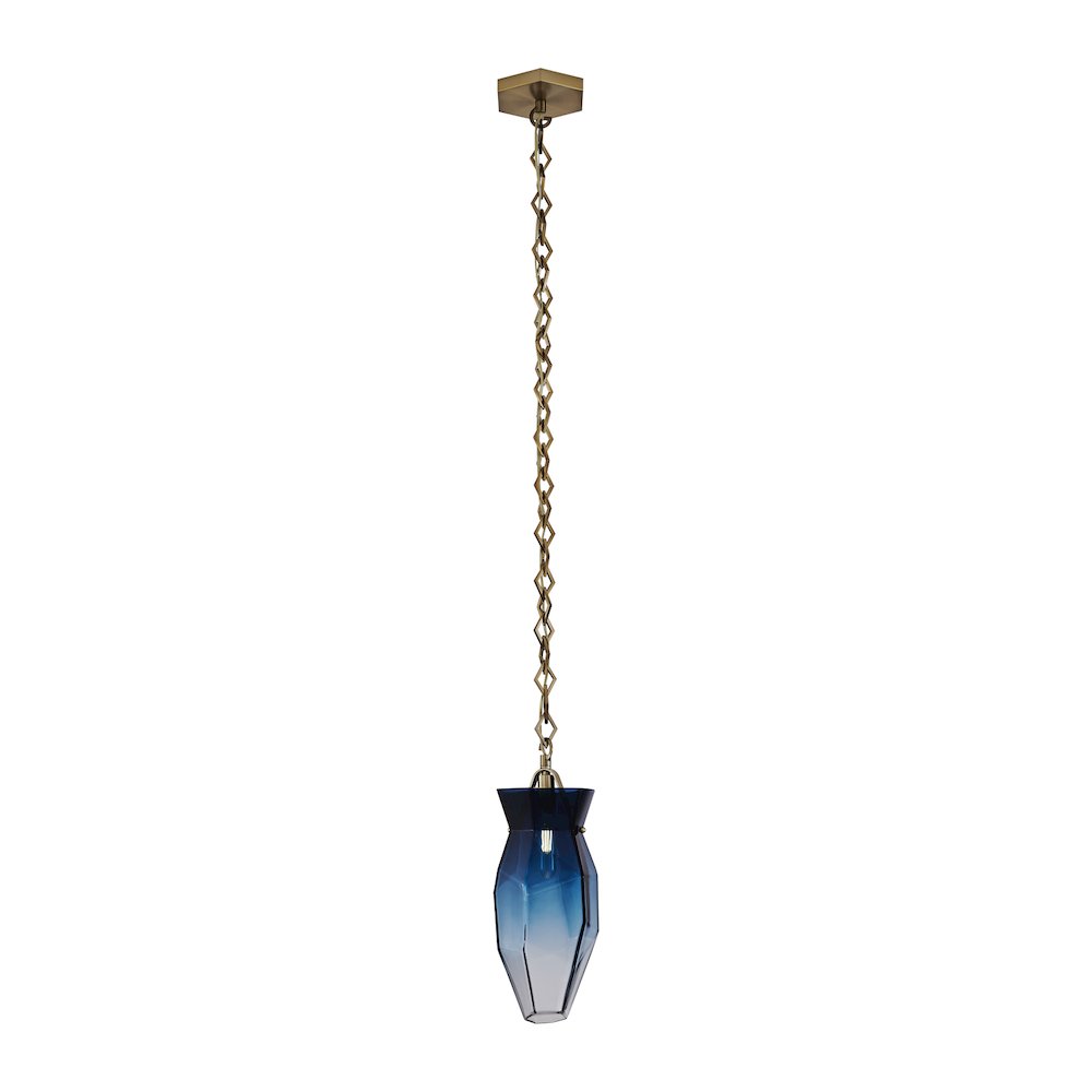 Bolsa 6.5-in 1 Light (40-watt) Winter Brass Pendant. Picture 1