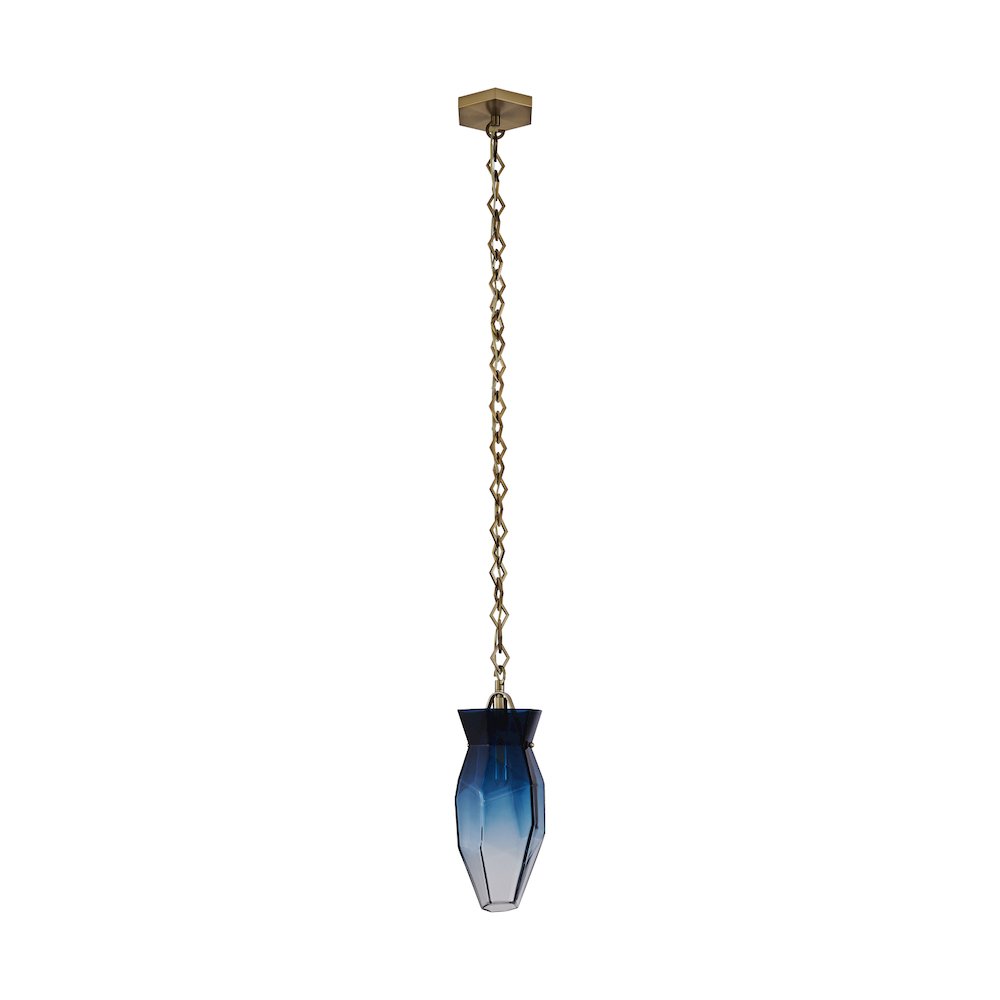Bolsa 6.5-in 1 Light (40-watt) Winter Brass Pendant. Picture 2