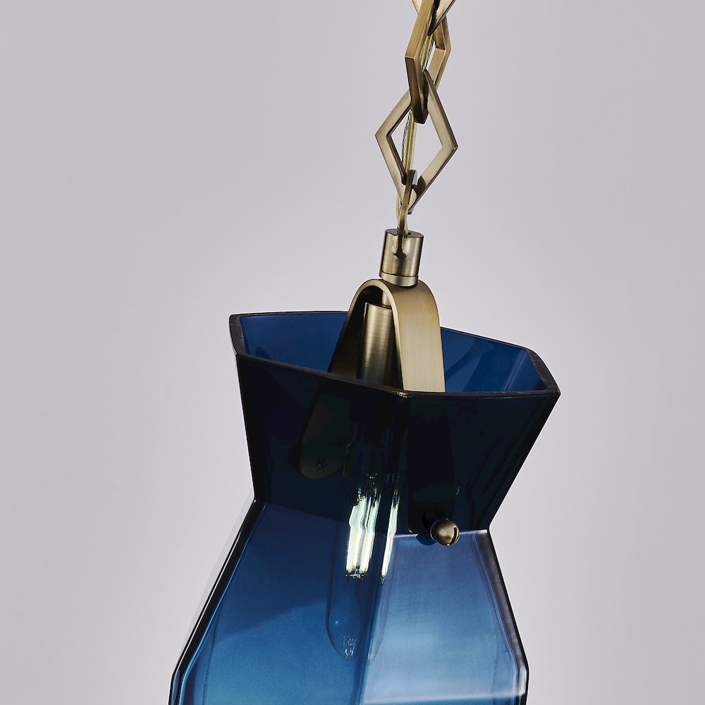 Bolsa 6.5-in 1 Light (40-watt) Winter Brass Pendant. Picture 5