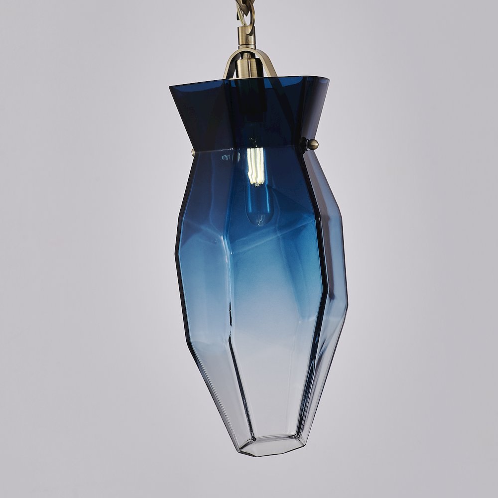 Bolsa 6.5-in 1 Light (40-watt) Winter Brass Pendant. Picture 6